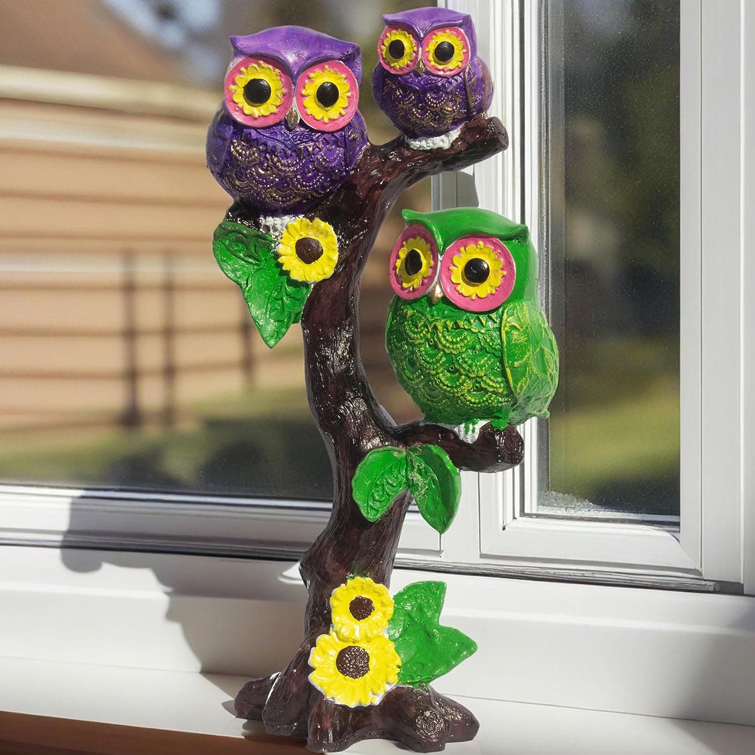 Enchanting Trio Owl Figurine on a Tree - Polyresin Wisdom Owls Showpiece, 11" Vibrant Decor for Home, Living Room, Study Table and Office (The 3 Owls)