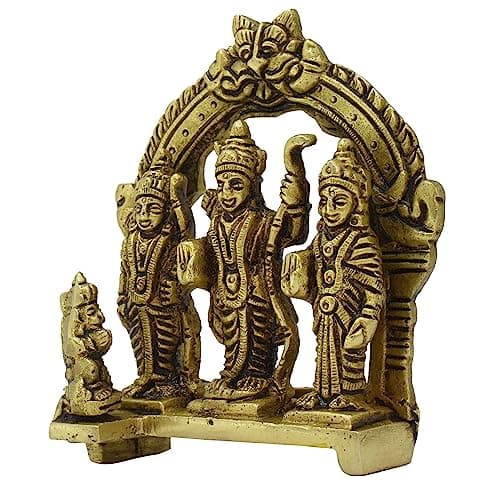 Ram Darbar Brass Idol Murti for Home, Metal Statue of Lord Ram, Sita Maa, Laxman, Hanuman ji for Puja, Decor, Devotees, Collectors, Festival Gifts