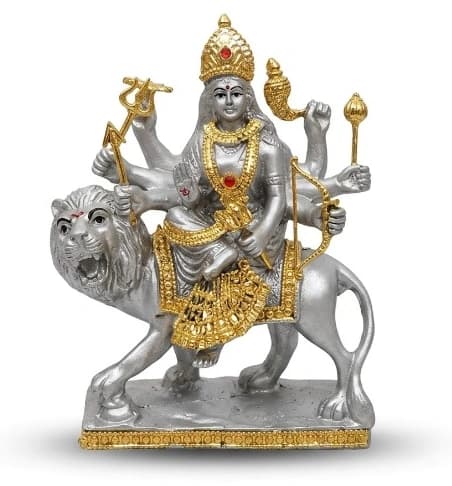 Durga Maa on Lion - Silver